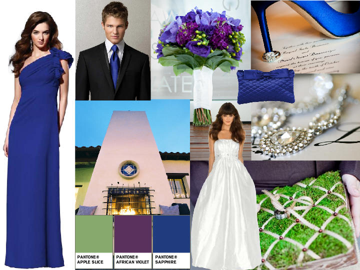 green and royal blue wedding theme
