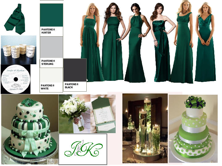 Green Winter Wedding PANTONE WEDDING Styleboard The Dessy Group