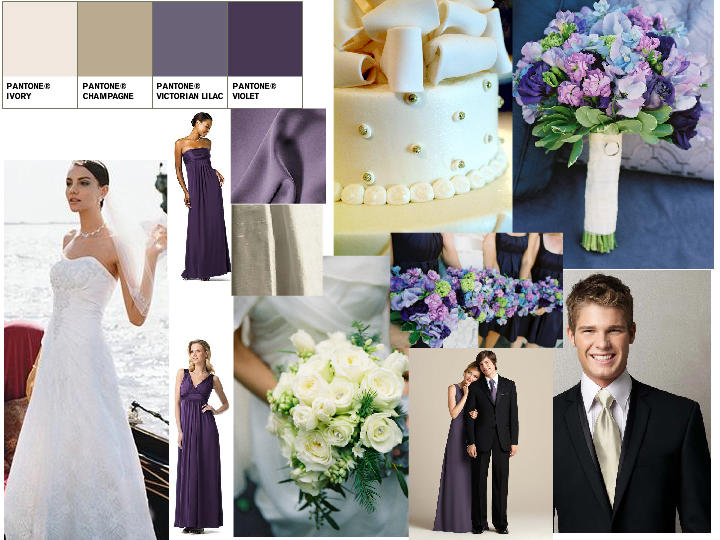 Ivory Champagne Victorian Lilac and Violet PANTONE WEDDING