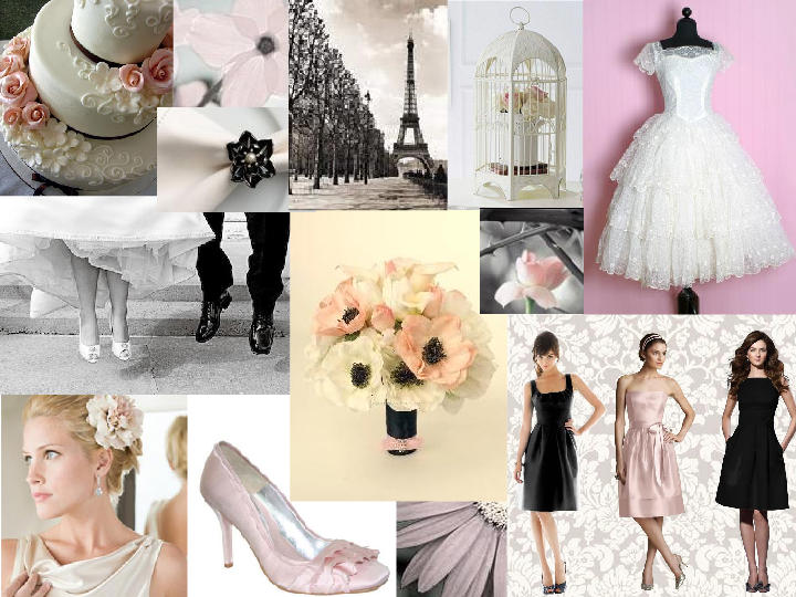Parisian Themed Wedding Black Creme and Blush PANTONE WEDDING 