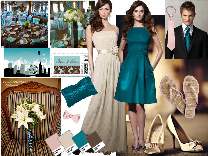 cameo/rose/latte/oasis : PANTONE WEDDING Styleboard | The Dessy Group