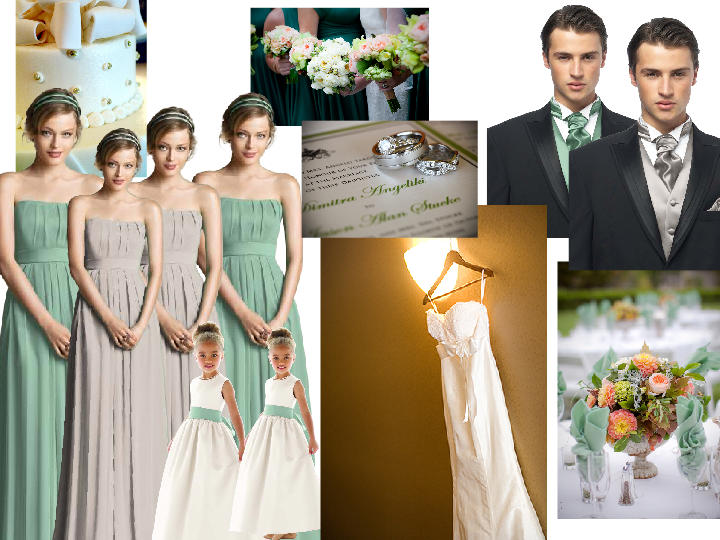 oyster and meadow : PANTONE WEDDING Styleboard | The Dessy Group
