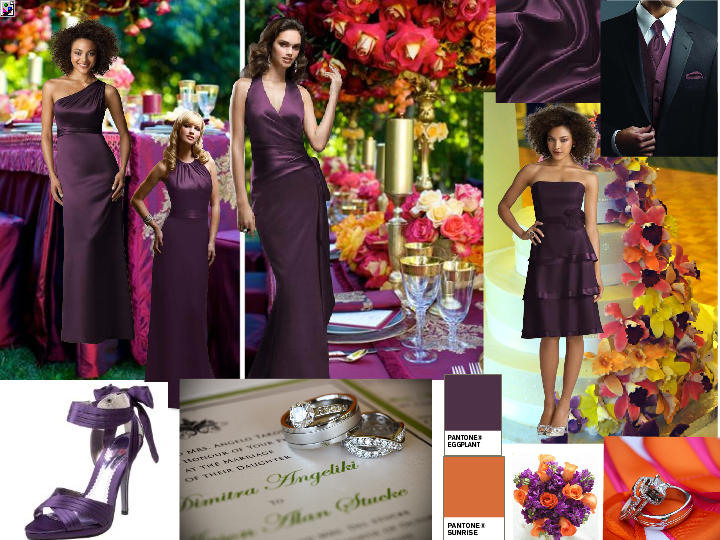 Fall Purple Sunsrise : PANTONE WEDDING Styleboard | The Dessy Group