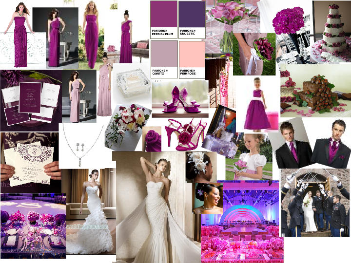 Plums on Wisteria Lane : PANTONE WEDDING Styleboard | The Dessy Group