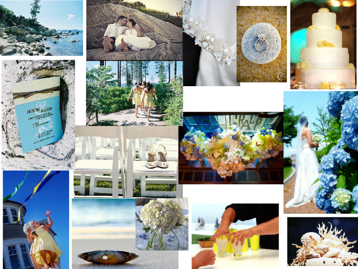 Coastal Maine : PANTONE WEDDING Styleboard | The Dessy Group