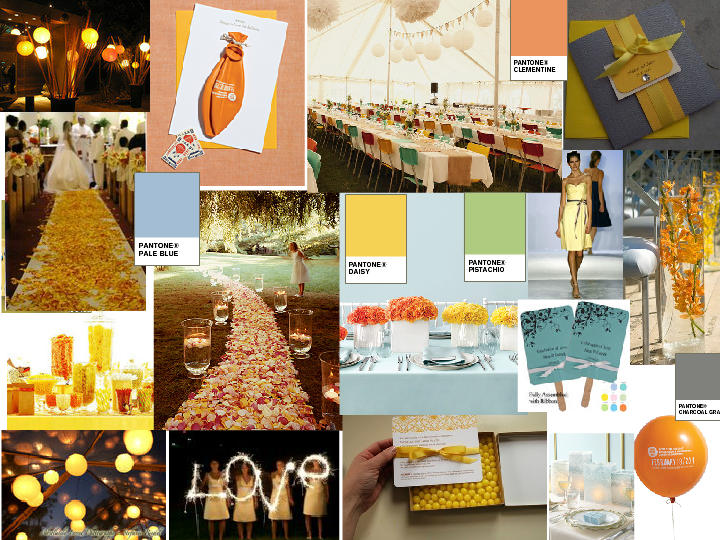 Yellow 3 Pantone Wedding Styleboard The Dessy Group