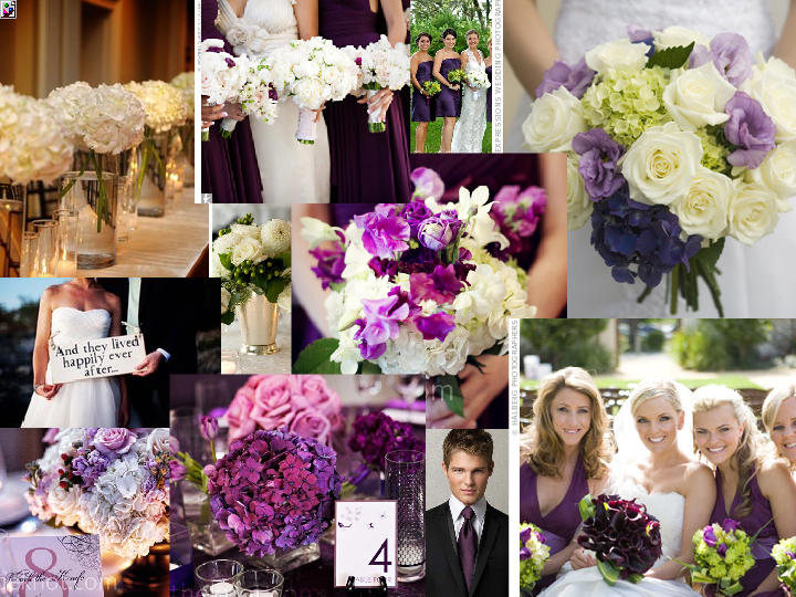 Purple + Ivory : PANTONE WEDDING Styleboard | The Dessy Group