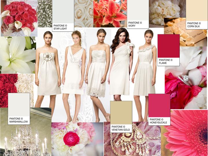 ivory dresses and pink pink pink : PANTONE WEDDING Styleboard | The ...
