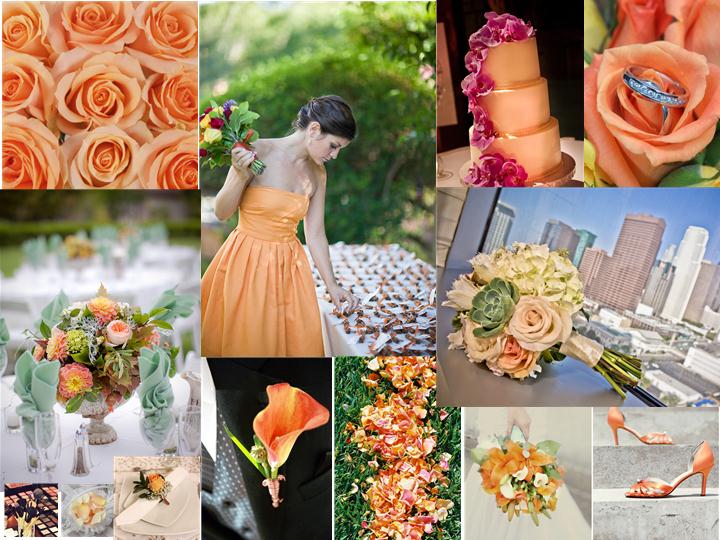 Sweet Clementine : PANTONE WEDDING Styleboard | The Dessy Group