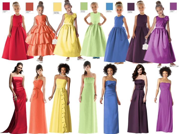 Rainbow Girls : PANTONE WEDDING Styleboard | The Dessy Group
