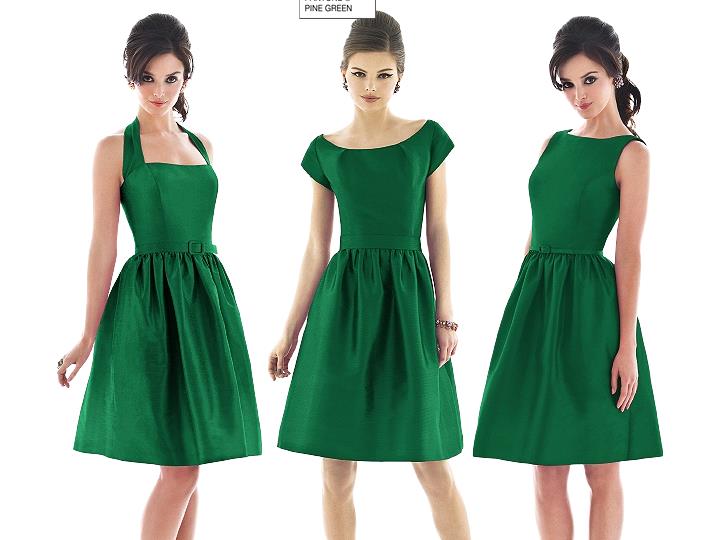 pine green bridesmaid dresses